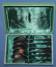 VINTAGE SET 6 RUSSIAN SILVER PLATED TEA SPOONS AND BOX