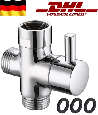 3 Wege Dusche Kopf Umschaltventil Messing Chrom Badezimmer 1/2" Duschumschalter - Bild 1 von 4