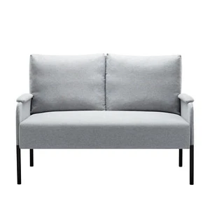 Modern Sofa Metal Frame Loveseat Couch 2 Seater Sleeper Bed Upholstered Cushion - Picture 1 of 43