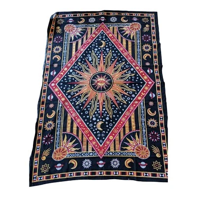 波西米亚嬉皮天体太阳月亮星曼陀罗挂毯门帘壁挂 — 第 1/4 张图片