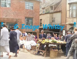 Whitby Market Yorks 1800-1900's Pic x My Glass negative - Picture 1 of 1
