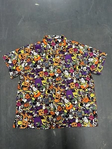 Disney Parks 2022 Halloween Button-Up Camp Shirt Men’s Size L Mickey Minnie - Picture 1 of 6