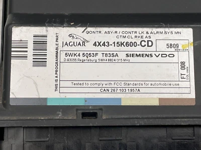 Jaguar X-Type 2005 módulo de control de bloqueo de seguridad 4X4315K600CD 2002-2008 Foto 1 de 4