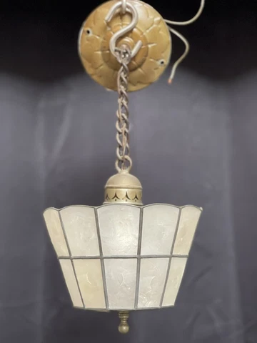 Antique Vintage Capiz Shell Pendant Light Chandelier - 2 Available Cover