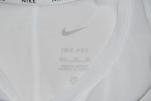 NWT Nike Girls Plus Solid White Slim Fit Racerback Dri-Fit Tank Top sz M L XL - Picture 1 of 15