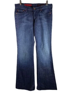 AG The Club Embroidered Dark Wash Denim Flare Boot Cut Jeans Size 30 - Picture 1 of 7