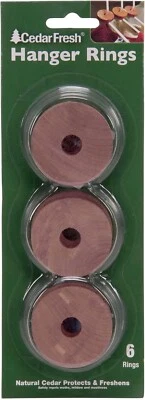 Anillos de cedro fresco, paquete de 6, cedro rojo oriental macizo, polilla natural y od Foto 1 de 4