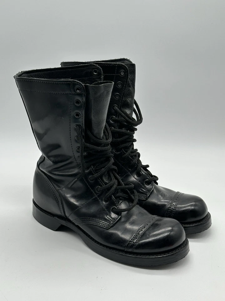 Botas de Salto Corcoran De Colección Para Hombres 8 D Cuero Negro EE. UU. Paracaidista Punk Con Cordones Foto 1 de 4