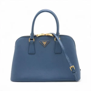 Prada Saffiano Lux Leather 2 Way Handbag Blue BL0837 - Picture 1 of 19