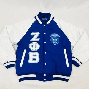 Zeta Phi Beta Damen Collegejacke Leder & Wolle bestickt Letterman - Bild 1 von 4