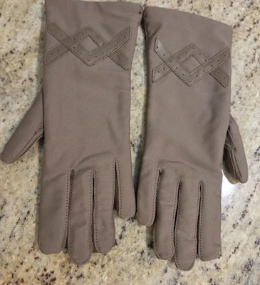 ¡Nuevo! Guantes Fownes Talla Única Mujer Cuero Spandex Marrón Elastizados Conducción De Colección Foto 1 de 4