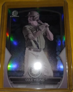 2023 Bowman Draft Chrome Cole Young #BDC-87 PEARL rifrattore Seattle Mariners - Foto 1 di 1