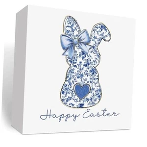 Osterhase Deko, blau Blumen Chinoiserie Hase süß Hippie Hase - 5 - Bild 1 von 8