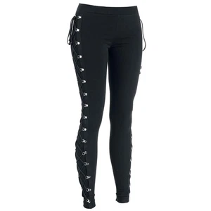 Leggings Ajustados Lápiz Pantalones Informales Pantalones Moda Mujeres Gótico Lateral Con Cordones - Imagen 1 de 6