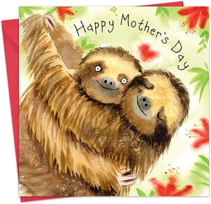 Twizler Mother'S Day Card for Mum - Sloths - Happy Mothers Day Card from Son ... - Picture 1 of 12