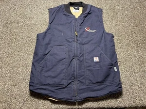 Tyndale FR Vest Mens Blue Large Full Zip Flame Resistant CAT4 USA Canvas Quilted - Picture 1 of 15