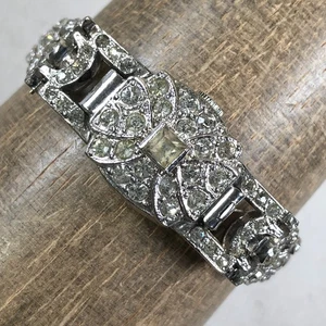Vintage Greygor Women Pave 17 Jewels Hidden Square Mechanical Wind Watch 6" - Picture 1 of 10