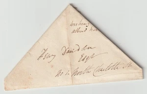 1821 EDINBURGH LOCAL LETTER FOLDED TRIANGULAR SHAPE LADY E CAMPBELL REQUEST E/L - Picture 1 of 4