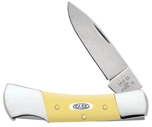 Case xx Knives Lockback Smooth Yellow Synthetic 81089 Pocket Knife Stainless - Picture 1 of 5