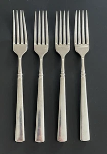 ONEIDA CUBE EASTON GLOSSY Stainless Flatware Set of 4 DINNER FORKS 8 1/8" - Picture 1 of 7