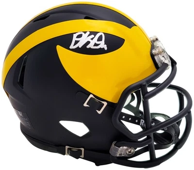 SALE! David Ojabo Signed Michigan Wolverines Blue Speed Mini Helmet Beckett - Image 1 of 4