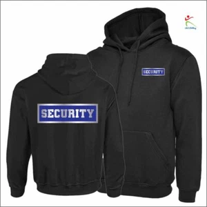 SECURITY Printed Hoodie Doorman Bouncer Guard Staff Workwear Pullover Hooded Top - Picture 1 of 2