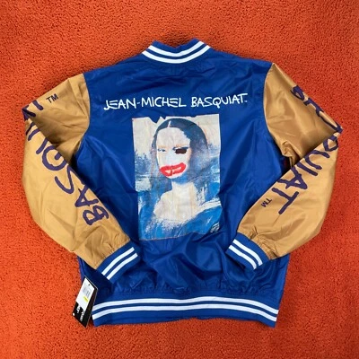 MEMBERS ONLY Mens MEDIUM Jean Michel Basquiat Mona Lisa Aviator Windbreaker NEW - Image 1 of 4
