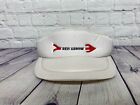 Vintage Red Arrow Golf Visor Hat Cap Snapback Embroidered Logo White - Stains