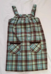 Hartstrings Girls Sz 6x Blue brown Plaid Jumper Dress - Picture 1 of 4