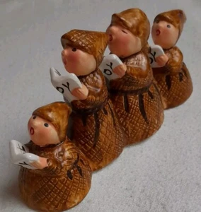 DEPT. 56 Christmas Snow Village MONKS A CAROLLING Taiwan No Chips! - Picture 1 of 8