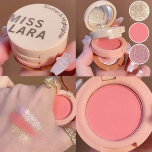 3-in-1 Blush Highlighter Palette Face Matte Illuminated Powder Makeup↑ - Picture 1 of 14