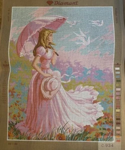 needlepoint canvas 60x80cm Gobelin L Canvas Only Pink Lady - Picture 1 of 6
