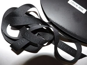 GUCCI Made in ITALY Grosgrain GIFT RIBBON Black embossing 5/8" Wide x 36", 48" - Picture 1 of 13