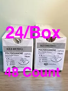 0/0 DOP/PDS 48 quilates (2 cajas) sutura veterinaria quirúrgica monofilamento de polidioxanona - Imagen 1 de 6