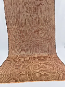 Cinnamon Brown Silk Moire Fabric By 2 Meters,Watermark Patterned. - Picture 1 of 12