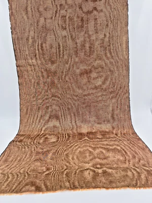 Cinnamon Brown Silk Moire Fabric By 2 Meters,Watermark Patterned. - Image 1 of 4