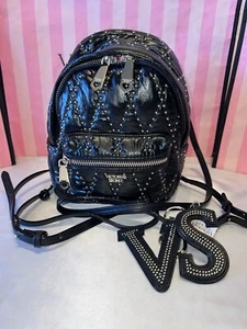 Victorias Secret Mini Backpack Gold Studded W/Keychain Super Rare - Picture 1 of 5