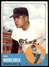 1963 TOPPS HAL WOODESHICK 517 VG-EX BASEBALL HOUSTON COLT .45S