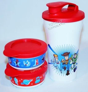 Juego de almuerzo Tupperware Toy Story 4 - (2) 6 oz. Tazas de aperitivos (1) vaso de 3,25 tazas rojo - Imagen 1 de 5