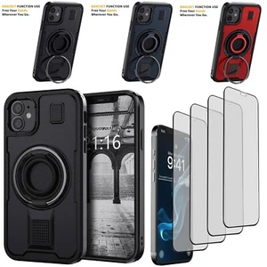 Ring Stand Phone Case Rugged Rubber Cover / Tempered Glass For Apple iPhone 11 - Picture 1 of 32