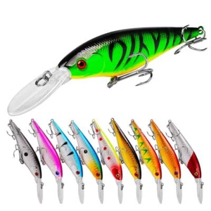 Fishing Lures Hard Bait Minnow VIB with Treble Hook Sinking Lure for Bass Trout - Picture 1 of 10