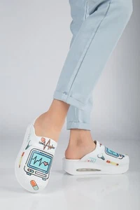 Zuecos de enfermera, zuecos ortopédicos de hospital para mujer talla 8, zuecos blancos zuecos cómodos - Imagen 1 de 4