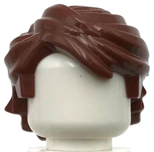 Lego New Reddish Brown Minifigure Hair Swept Back Tousled Part - Picture 1 of 1