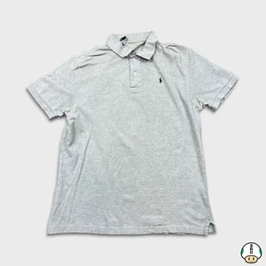 Camisa Polo Ralph Lauren De Colección Años 90 Para Hombres Gris Medio Poni Informal Clásica Preppy - Imagen 1 de 10