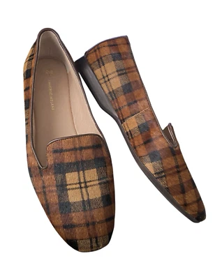 Mocasines a cuadros de pelo de becerro Antonio Melani talla 9,5 M Foto 1 de 4