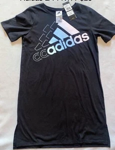 Adidas black tshirt dress NWT L/14 - Picture 1 of 1