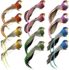12Pcs Artificial Birds Fake Birds Foam Realistic Feather Birds Decoration Wreath - Picture 1 of 7