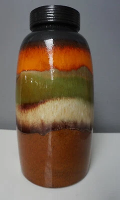 Scheurich Keramik Vase Bodenvase Fat Lava Ära West Germany groß 553-53 (F24-073) - Bild 1 von 4