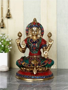 MULTI STORE ENTERPRISES Lakshmi Idol Brass Showpiece Statue Murti for Home Pooja - Picture 1 of 2