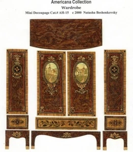 Mini estampado decoupage de Natasha Beshenkovsky escala 1:12 - Armario americano - Imagen 1 de 12